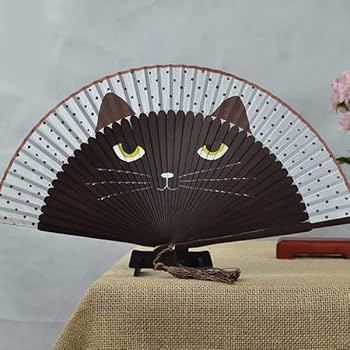 Amazon.co.jp: HADWAO 扇子 猫 可愛い お洒落 和風 ねこ ネコ柄